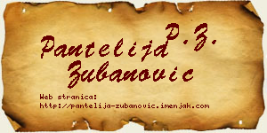 Pantelija Zubanović vizit kartica